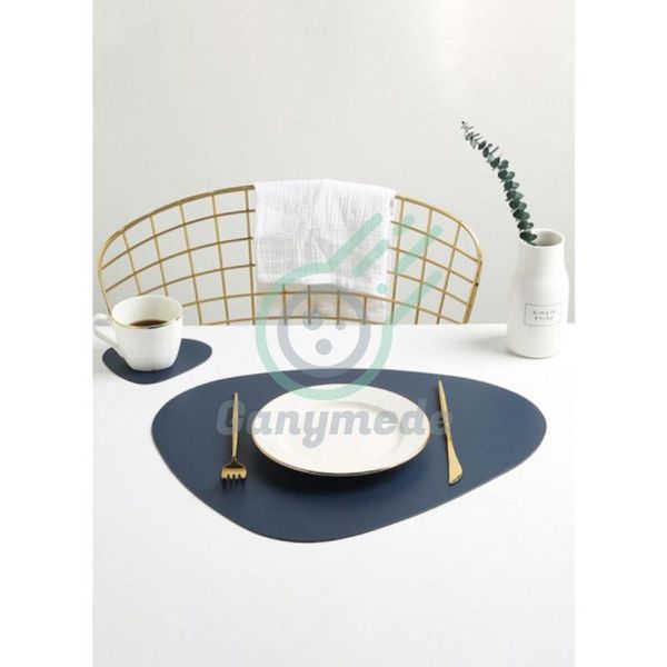 

flatware sets leather placemat 12 pieces. waterproof washable. non-slip sole.