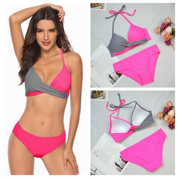 Empurre Bikini Plus Size Swimwear Mulheres Bikini Set Listrado 2 Peça Swimsuit Tankini Tanki Tanking Suit Beach Wear Biquini S-XXL 210604