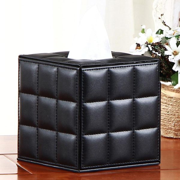 

tissue boxes & napkins square cube box cover stylish pu leather wooden struct home decor office car storage case paper dispenser holder