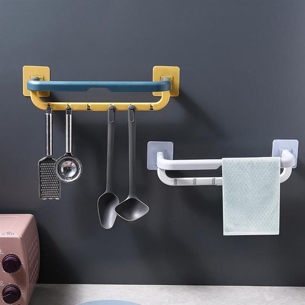 

hooks & rails towel rack punching toilet bathroom suction cup hook shelf wall-mounted bar finishing