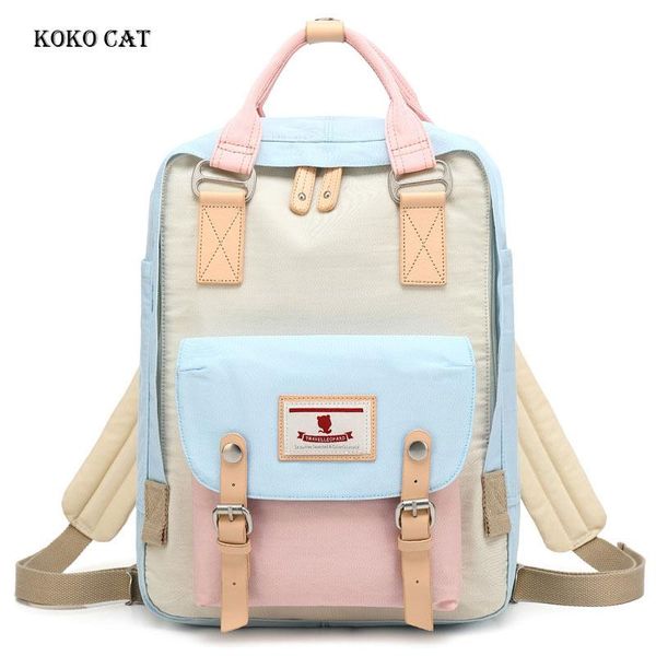

backpack junior high school student canvas multi-color teenager ladies travel rucksack fashion girls bookbag mochila feminina