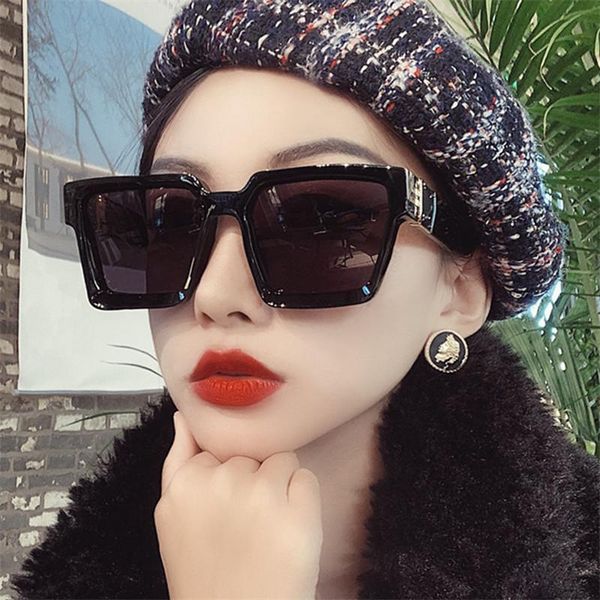 

sunglasses classic retro oversize square for women designer sun glasses uv400 big frame protection goggles eyewear, White;black