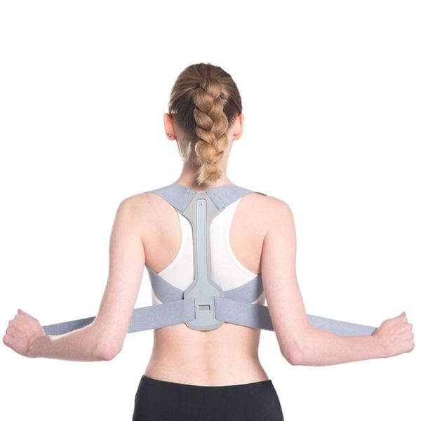 

women chest posture corrector support belt body shaper corset shoulder brace for health care children back, Black;blue