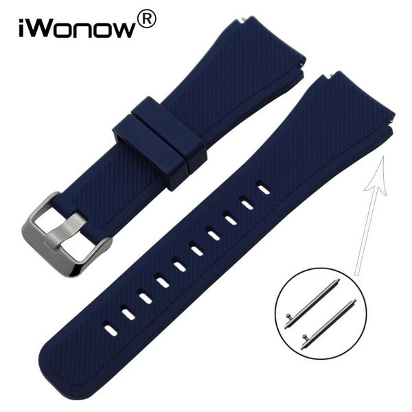 

watch bands quick release silicone rubber band 22mm for 2 46mm men pebble time / steel wrist strap bracelet black blue brown, Black;brown