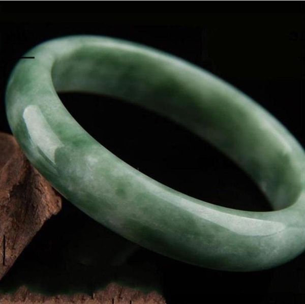 

56-63mm natural guizhou emerald green jade bracelet, Black