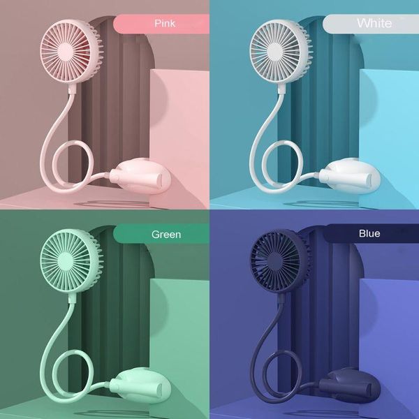 

electric fans hands neck fan usb rechargeable 3 speed car flexible baby stroller clip u1je