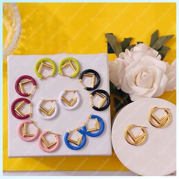 

women hoops earrings fashion hoop earring women jewelry luxurys designer earrings designer letter f studs bracelet necklaces 2107314l, Golden;silver