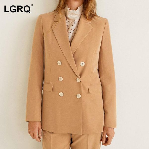 

women's suits & blazers [lgrq] women army green double breasted blazer notched neck long sleeve fit jacket fashion tide spring autumn 2, White;black