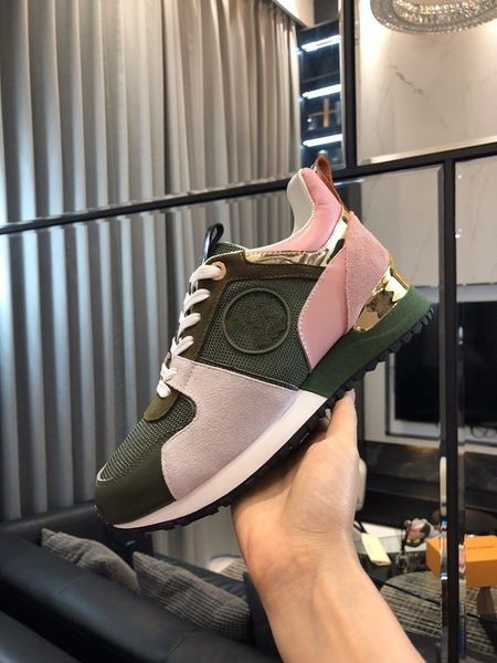 

men's and women's rockrunner leather casual sneakers footwear flat shoes sports tennis print belt box size 35-44