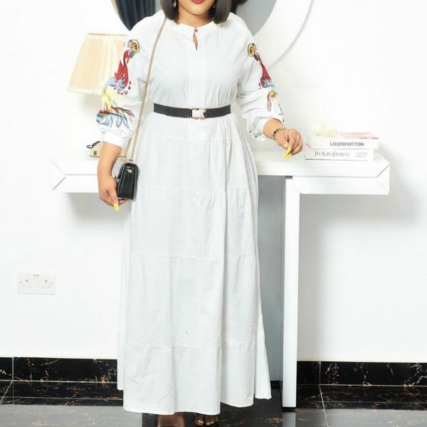 

two piece dress women long white black loose o neck plus size casual fashion spring summer african female maxi shirt es vestidos e