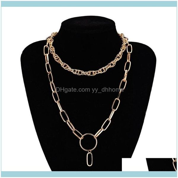 

pendant & pendants jewelrypendant necklaces curb cuban miami chunky twist chain choker necklace hyperbole punk hip hop geometric copper roun, Silver