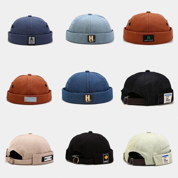 

beanies many colors women's-spring retro non-eaves skullcap men's hip-hop yuppie cap hip hop hat