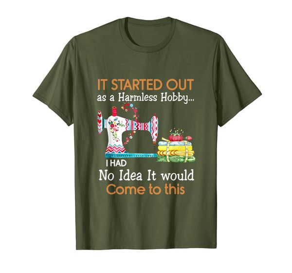 

it started out as a harmless hobby sewing funny t shirt, White;black