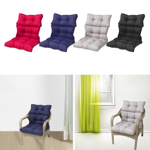 

cushion/decorative pillow textured rocking deck chair tufted seat cushion home decor high back soft padding mat for patio chaise lounger