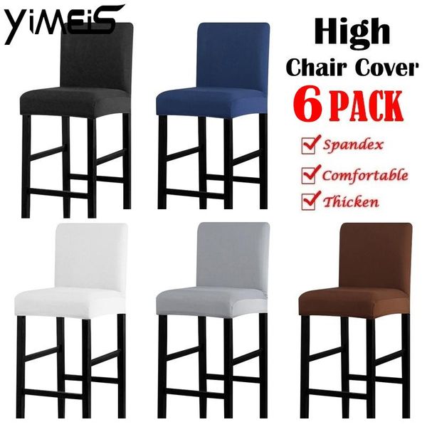 

chair covers high stool seat solid color stretch spandex bar cover slipcover for banquet party dining room (1/2pcs)
