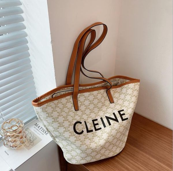 

large-capacity women's bag 2021 spring/summer trendy all-match high-end portable bucket niche design fashion shoulder bags