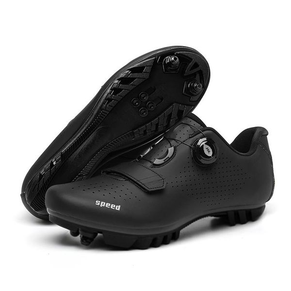 

cycling footwear mtb shoes mountain bike road bicycle flat men's sneakers speed cleat spd, Black