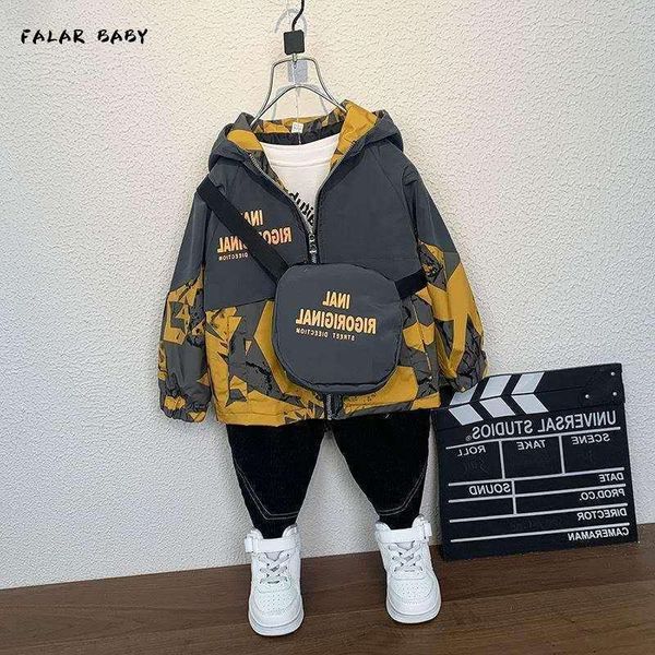 

boys girls cool jacket spring autumn korean version of children's camouflage windbreaker with bag jackets, Blue;gray