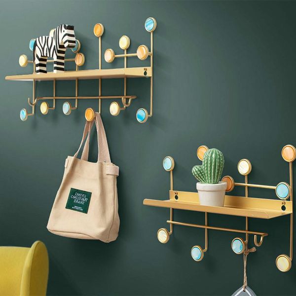 

hooks & rails hook storage creative shell wrought iron partition rack coat wall decoration nordic light luxury bedroom organizer