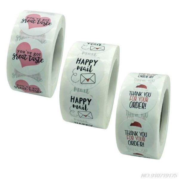 

gift wrap 500pcs/roll 1inch rose thank you sticker seal labels for baking package handmade scrapbooking decor stationery stickers d21 20