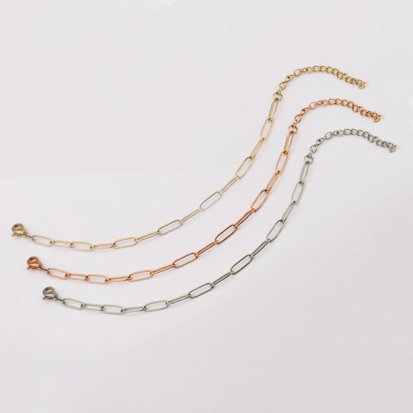 

charm bracelets hip hop stainless steel link chain for man women gold color anklet bracelet jewelry enkelbandjes sieraden accessories, Golden;silver
