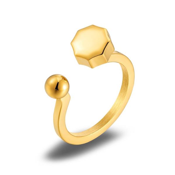 

wedding rings 2022 minimalist stainless steel ring for women trendy 18 k screw finger bagues pour femme gold color jewelry gift, Slivery;golden