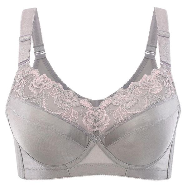 

bras women's floral embroidered smooth minimizer full coverage bra underwire padded 34 36 38 40 42 44 46 48 b c d e f g, Red;black