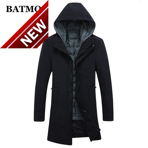

batmo 2021 new arrival autumn&winter 90% white duck down jackets men,men's hooded ,plus-size m-4xl lz9908, Black