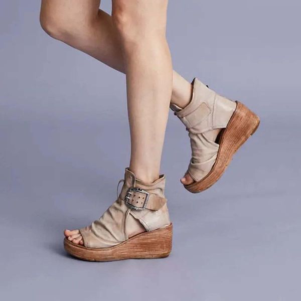 

sandals women 2021 summer fashion high-wedge thick-soled fish mouth roman chaussure femme platform shoes, Black