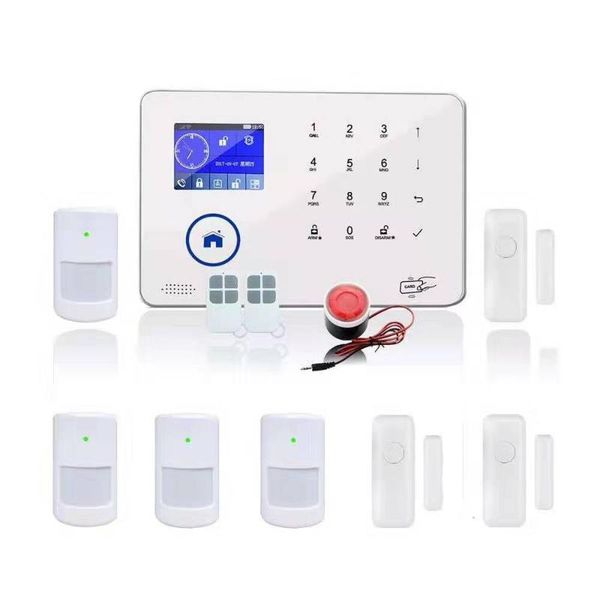 

wifi+gsm(3g)quad band burglar alarm system 4 pcs pir 3 door contact systems