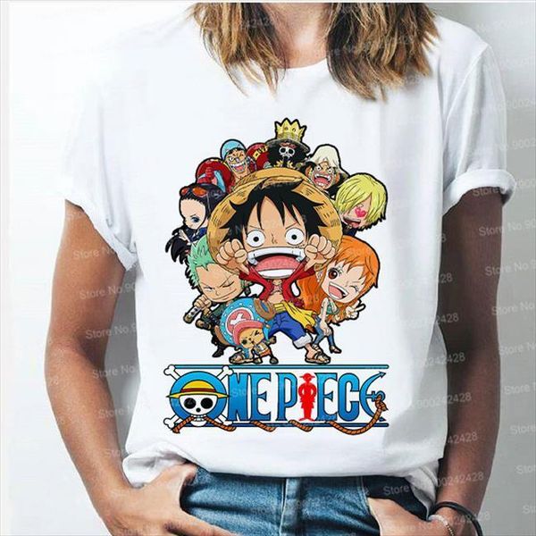

vogue anime one piece and mens t shirt womens women harajuku monkey d. luffy funny 90s straw hat graphics, White;black