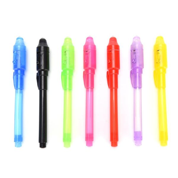 

highlighters magic 2 in 1 creative uv black light combo drawing invisible ink pen 13.3cm stealth school office stationery, Black;red