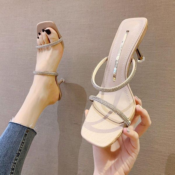 

high heels thin slipper women summer party shoes woman wedding fashion jelly open toe mary janes dress, Black