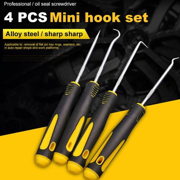 

hand tools 4 pcs durable car hook oil seal o-ring remover pick set craft tool-