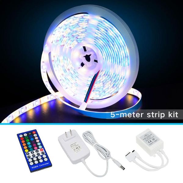 

strip lights 12v smd light super bright 300leds rgb rgbw rgbww 5m/16.4ft flexible tape kit with remote for bedroom led strips