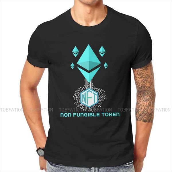 

men's t-shirts cryptocurrency blockchain ntf non-fungible token t shirt classic gothic big size o-neck tshirt sell harajuku clothing, White;black
