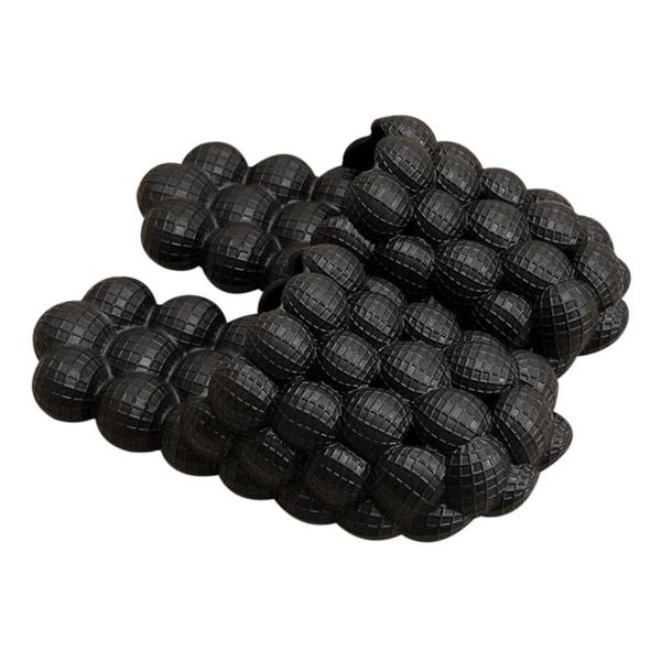 

slippers women men summer cool bubble slippers shoes fashion slides breathable home massage foot bed pr sale, Black