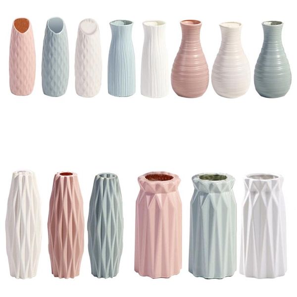 

flower vase decoration home plastic white imitation origami nordic style ornament decor vases