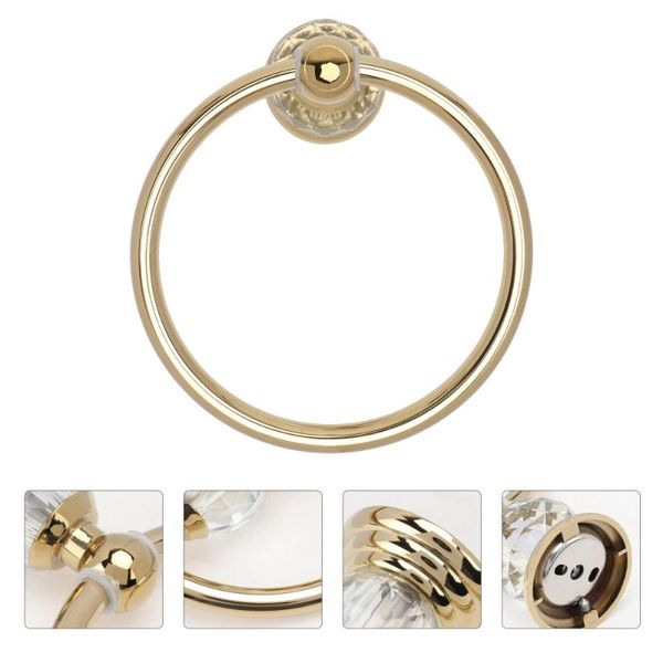 

towel racks 1pc practical golden ring household hanging bathroom rack