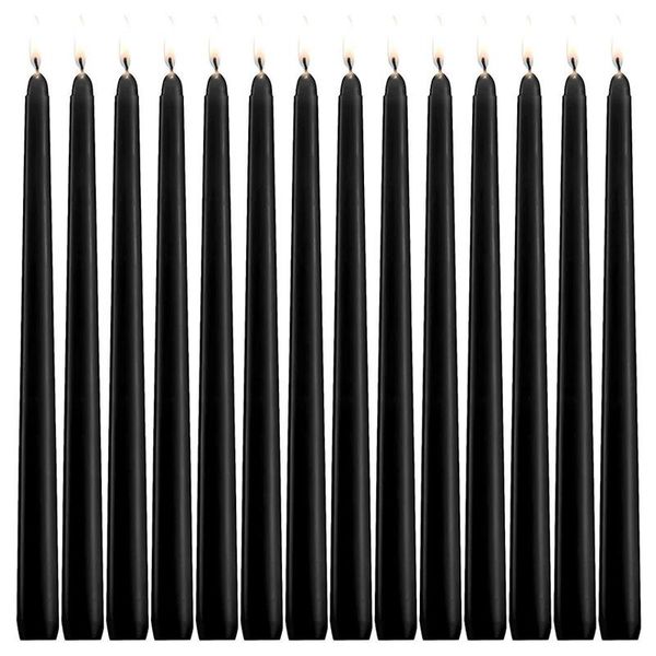 

candles 14pcs/set black kit 25cm/10inch 2.2cm diameter 50g weight