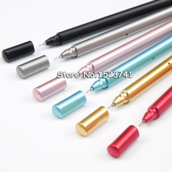 

gel pens 10pcs korean stationery metal desgin 0.5mm pen black ink creative refillable school and office