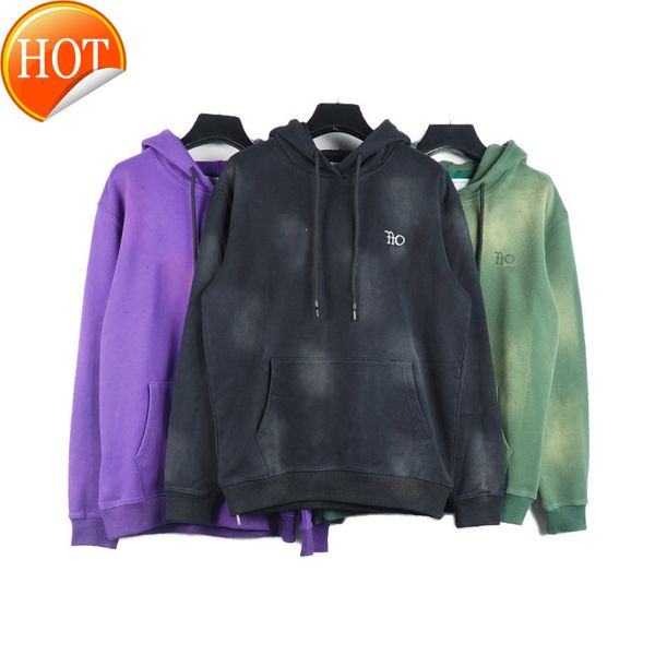 

pad off autumn and winter dyed letter three-dimensional patch bag cotton casual loose pullover long sleeve hooded sweater coat, Black