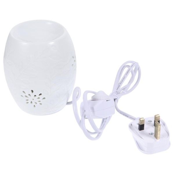 

fragrance lamps 1pc ceramics hollow out warmer lamp plug-in burner (uk plug)