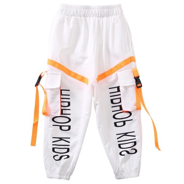 

white red green khaki pocket pants for girls boy jazz dance costume ballroom clothes wear trousers, Blue