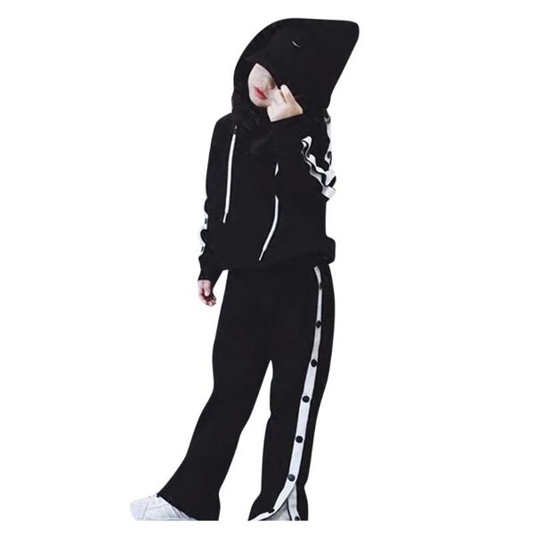 

1t-6t fashion children toddler kids boys girls stripe hooded + pants outfits sets clothing chidlren outfit, White