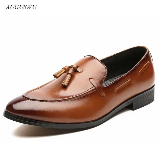 

leather dress shoes men for offical loafers business casual formal wedding party, Black