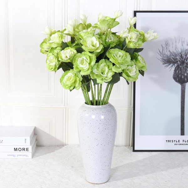 

decorative flowers & wreaths simulation 4 heads of eustoma silk wedding home decoration floral pography display props fake