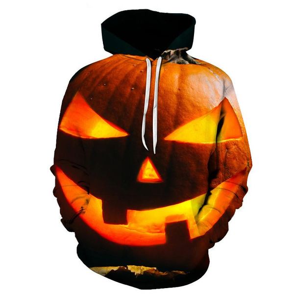 

men's hoodies & sweatshirts halloween pumpkin head 3d printed hooded sweatshirt men/women casual and comfortable harajuku spring autumn, Black
