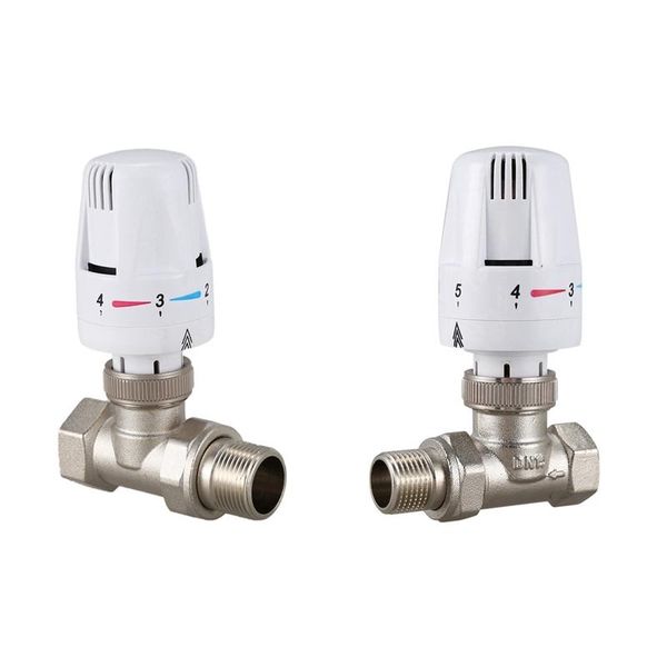 

smart home control 2x 1/2inch / 3/4inch brass thermostatic radiator valve straight type dn20 automatic temperature