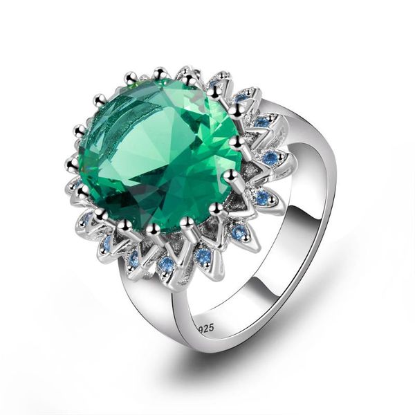 

wedding rings moonrocy cz cubic zirconia jewelry green silver color crystal bohemia ring for women girls drop wholesale, Slivery;golden